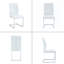 Chaise de luxe arquée simple - ensemble de 2 chaises de salle à manger en polyuréthane blanc haute résilience avec pieds arqués en métal argenté-2082102874