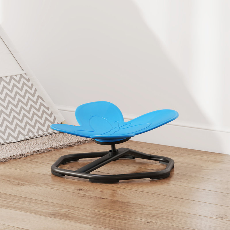 AIYAPLAY Butterfly-Shaped Kids Swivel Chair, Sensory Spinning Chair, Blue