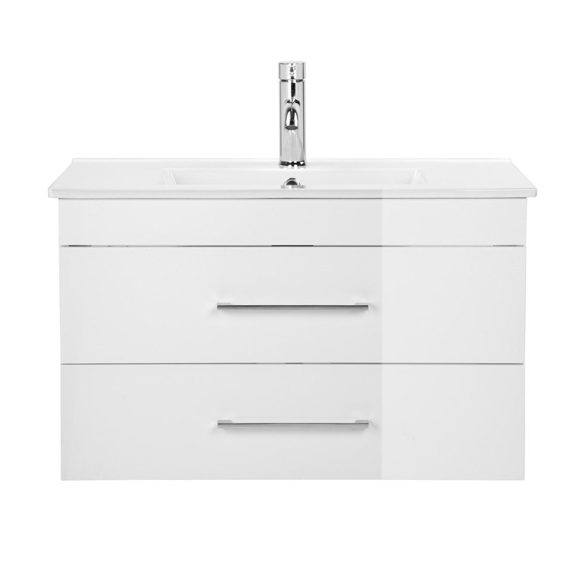 Meuble-lavabo mural 32 po blanc brillant, 32"