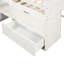 Lit mezzanine simple antique blanc avec deux tablettes et tiroirs pour le rangement de la chambre à coucher en tout confort