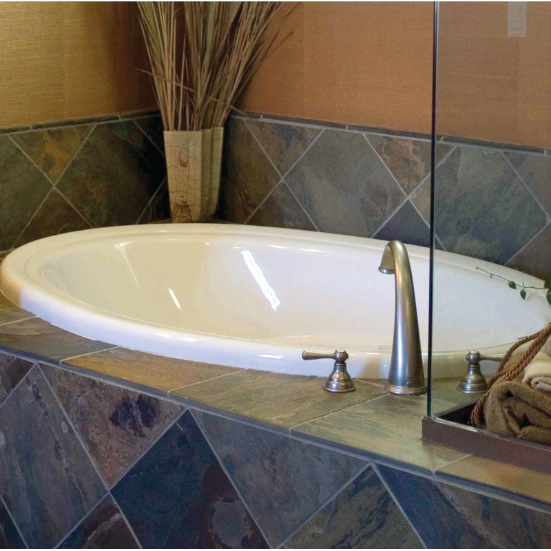 Baignoire encastrée en acrylique avec support en fibre de verre 60 "x 42" Builder, Biscuit
