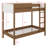 Twin-On-Twin Rubber Wood Bunk Bed Padded Frame Complete With Ladder