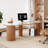 Alliyiah Oval Slate Solid Wood Executive Desk
