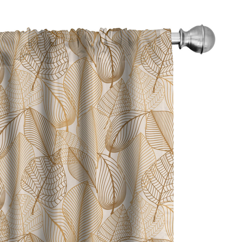 Earth Tones Floral Semi-Sheer Rod Pocket Sliding Panel, 28" x 84"