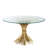 Bonheur Round Glass Top Metal Base Dining Table