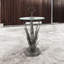 Glass Top Pedestal End Table