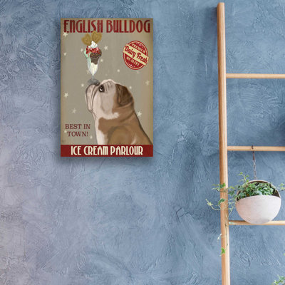 'English Bulldog Ice Cream' by Fab Funky, Acrylic Glass Wall Art