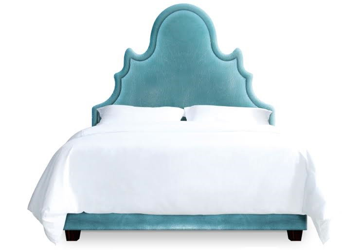 Amalie Vegan Leather Standard Bed, Queen,  Turquoise