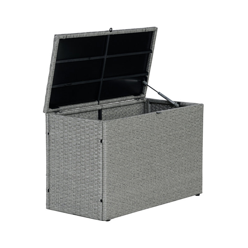 Happimess Nino Water Resistant Deck Box, Gray, 20.47" H x 31.5" W x 15.35" D