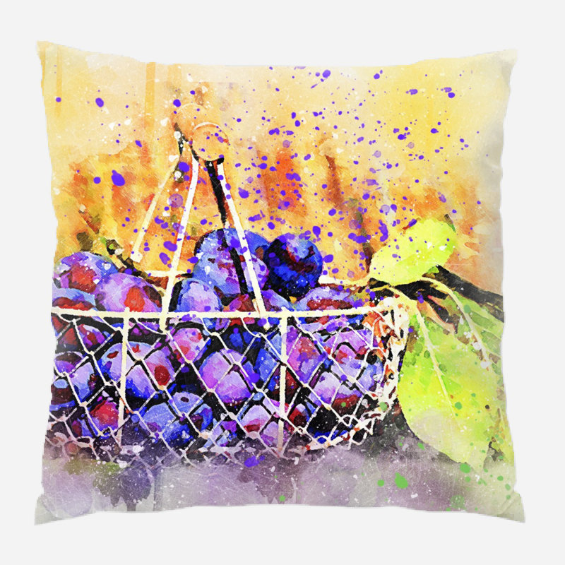 Coussin décoratif fruit Sanya, Microsuède, Intérieur