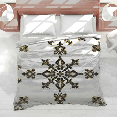 Ornate Black Gold Motif Comforter