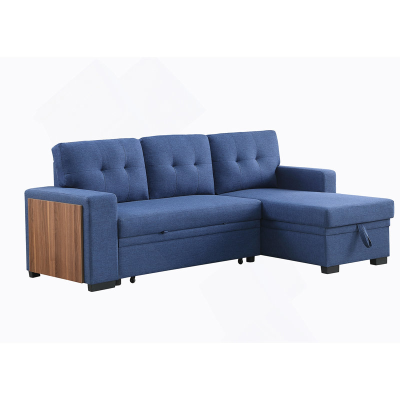 Canapé modulaire 3 pièces rembourré, Lin bleu
