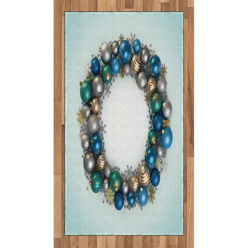 Christmas High Density Long Fiber Poly Threads Decorative Area Rug Carpet, Rectangle 2'7" x 5'