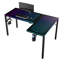 L-Shaped Glass Top Metal Base Writing Desk