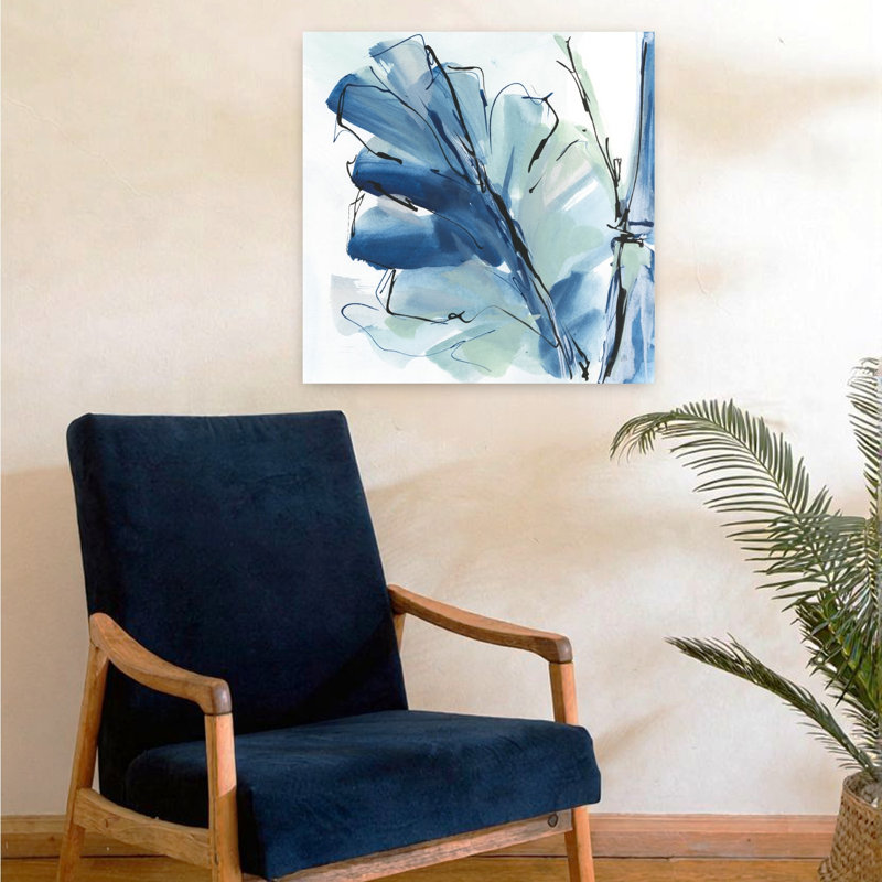 Luxe, feuille de bananier I, art abstrait de paysage tropical, H 24 po x l 24 po