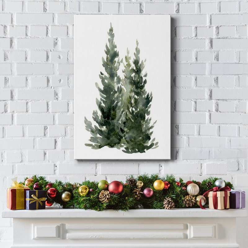 " Simple Evergreens I ", 12" H x 8" W 1.5" D