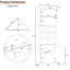 Armoire d'angle haute triangulaire avec 3 tiroirs et tablettes réglables | Unité de rangement peu encombrante pour la salle de bain, la cuisine et le salon, fini peint en panneau de fibres à densité moyenne-1174173319