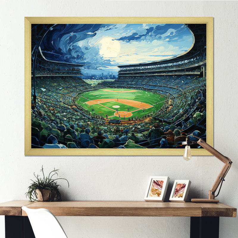 Stadium Echoes Of Victory sur toile, H 24 po x l 32 po x P 1 po, Cadre doré simple