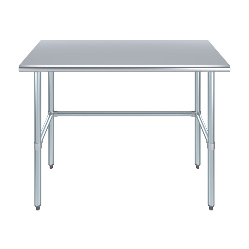 Table de travail en acier inoxydable, H 35 po x L 48 po x L 24 po