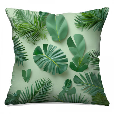 Tropical Palm Leaves Double Sided Throw Pillows