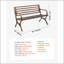 Banc d'extérieur durable avec dossier à lattes et structure en métal pour patio ou porche, sièges confortables pour 2 à 3 personnes