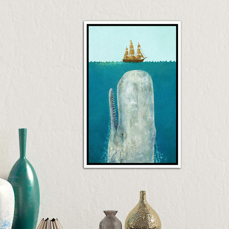 " The Whale " by Terry Fan, 60" H x 40" W x 1.5" D, White Framed Canvas