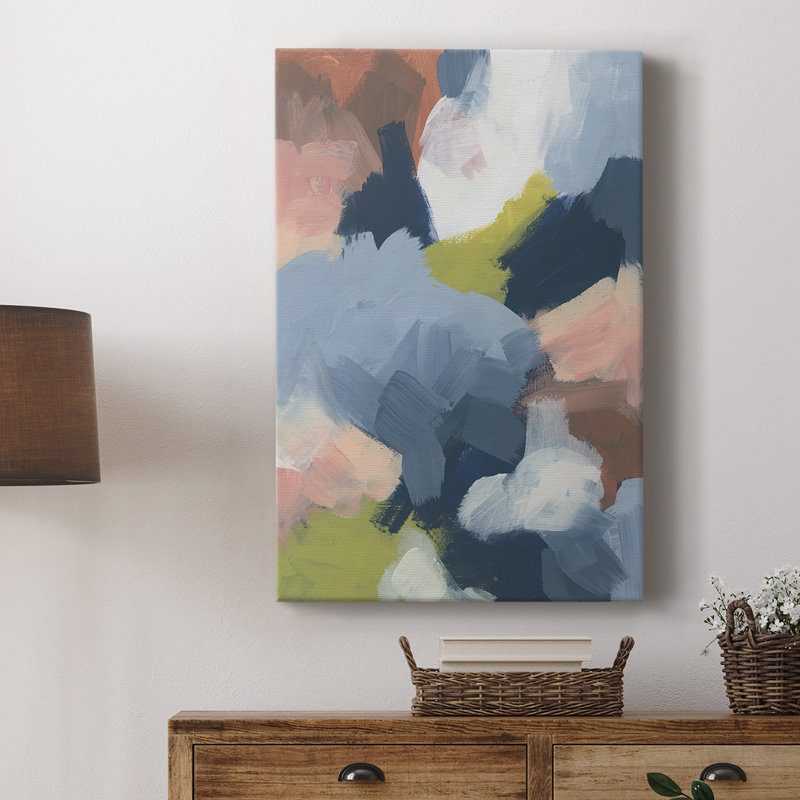 Doux atmosphère indigo I - galerie Cavas tendue sur mesure, H 60 po x l 40 po