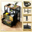 Table de chevet 2 tiroirs en tissu avec station de charge Golden Mountain Landscape