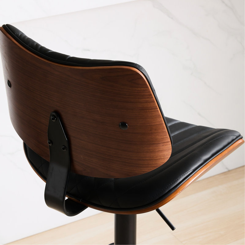 Tabouret pivotant à hauteur de comptoir Rosanne, Polyuréthane noir