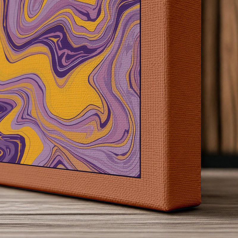 Liquid Motion Abstract - Wrapped Canvas, 36x24 - 91.4 x 61.0 cm, Terracotta Border