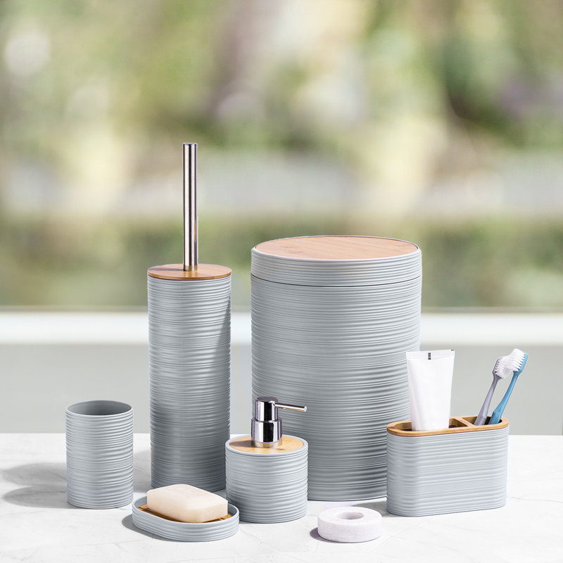 Ensemble d'accessoires de salle de bain 6 pièces Aileana, Gris
