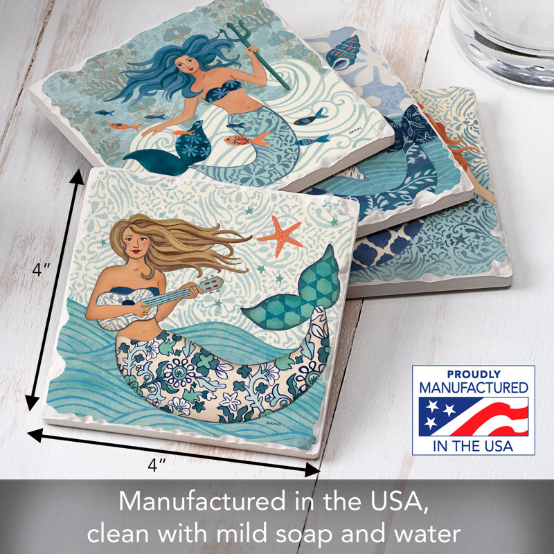 Ensemble de 4 sous-verres Mermaid Island
