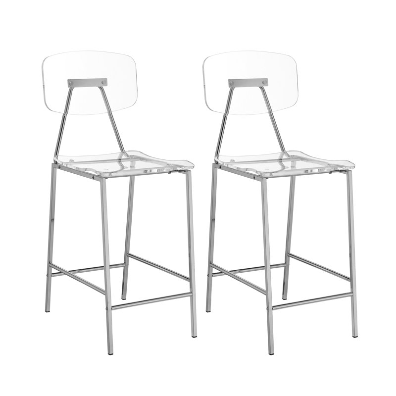 Tabouret de comptoir Finley, ensemble de 2, Argent argent