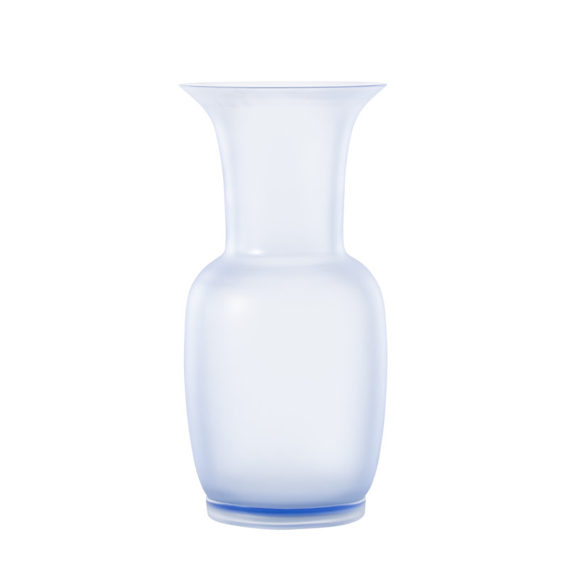 Venini Opalino Vase, Acquamarine, 11.81" H x 5.51" W x 5.51" D