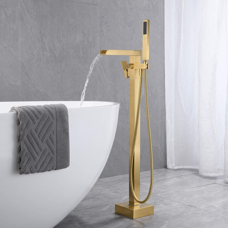 Robinet de baignoire à fixation sur le plancher à 1 poignée avec inverseur