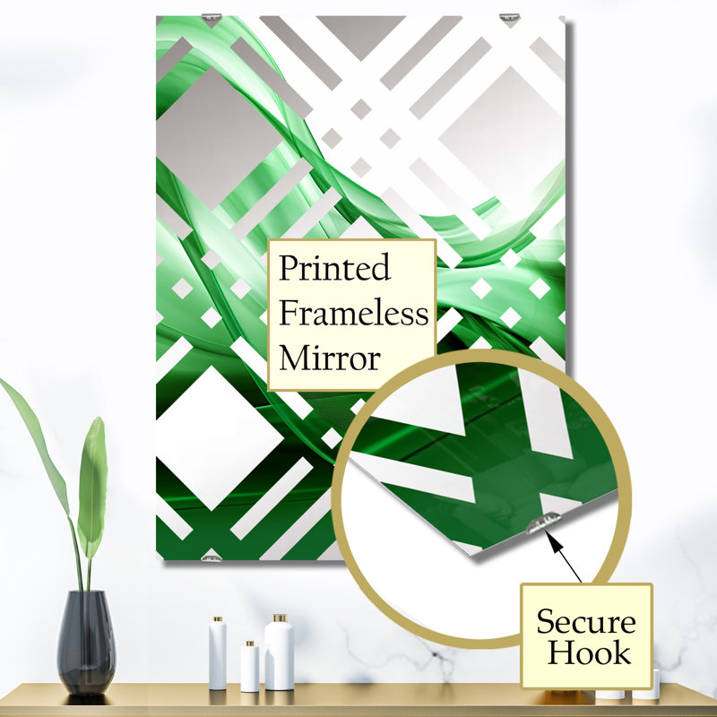 Hoyer - Grand miroir mural fractal abstrait, 40 po x 30 po