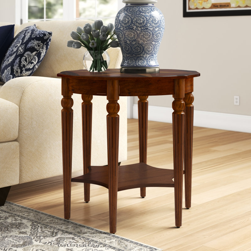 Arine Solid Wood End Table, Brown