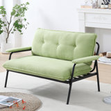 Compact 2-Seater Sofa with Tufted Back and Metal Frame for Small Spaces