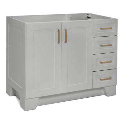Meuble-lavabo simple en bois massif gris Freitas