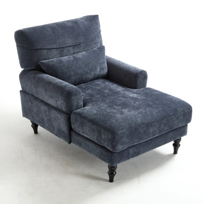 52"l Upholstered Chenille Lounge Chaise Chair