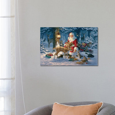 Santa In Forest- Gallery-Wrapped Canvas Giclée