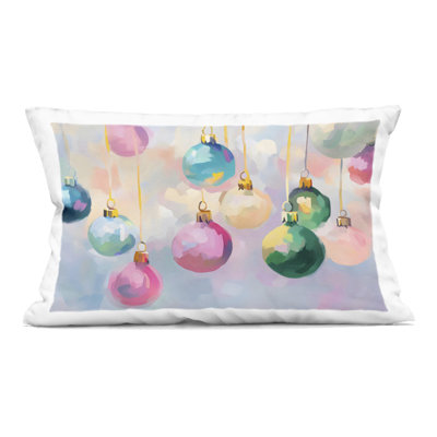 Colorful Bright Pastel Ornaments Decorative Printed Throw Pillow, design by Arlington Prints