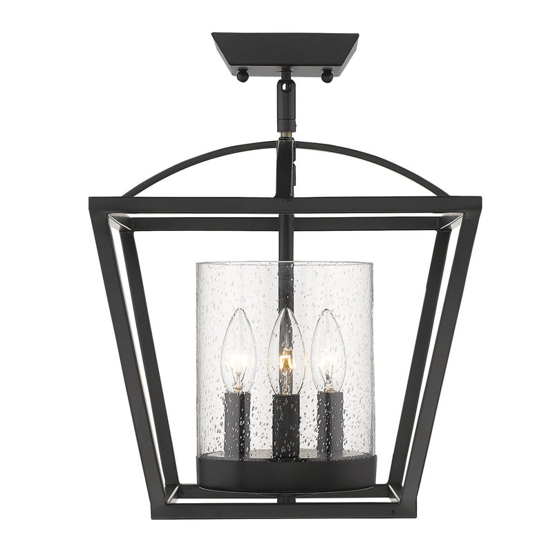 Skegness 3 - Light Steel Dimmable Geometric Chandelier, Matte Black