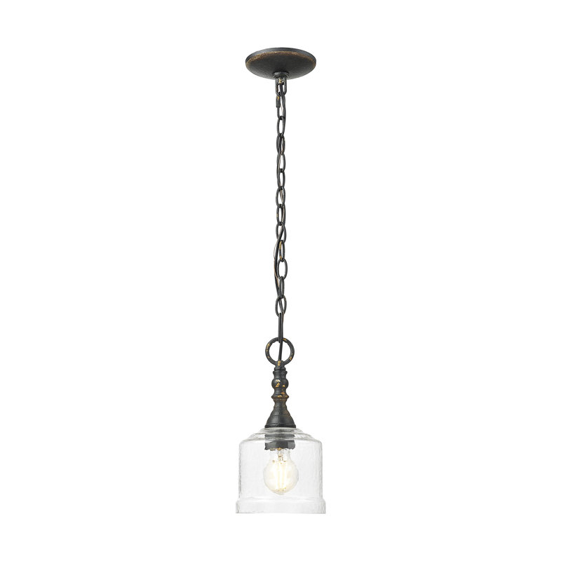 Mini-luminaire suspendu Corder, Fer noir antique