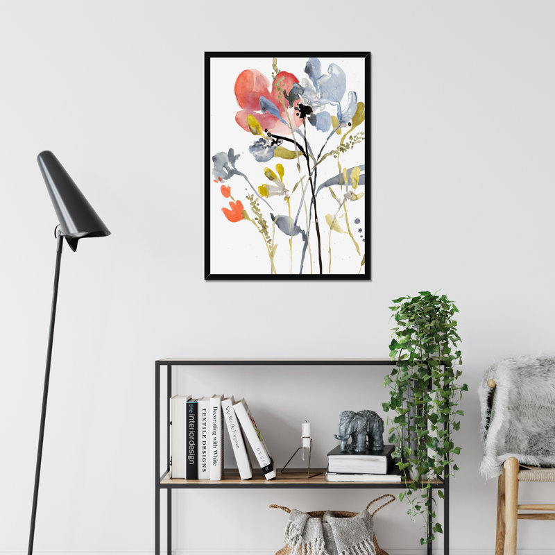 Flower Overlay I 1 Piece Painting, 76cm H x 51cm W, Wrapped Canvas
