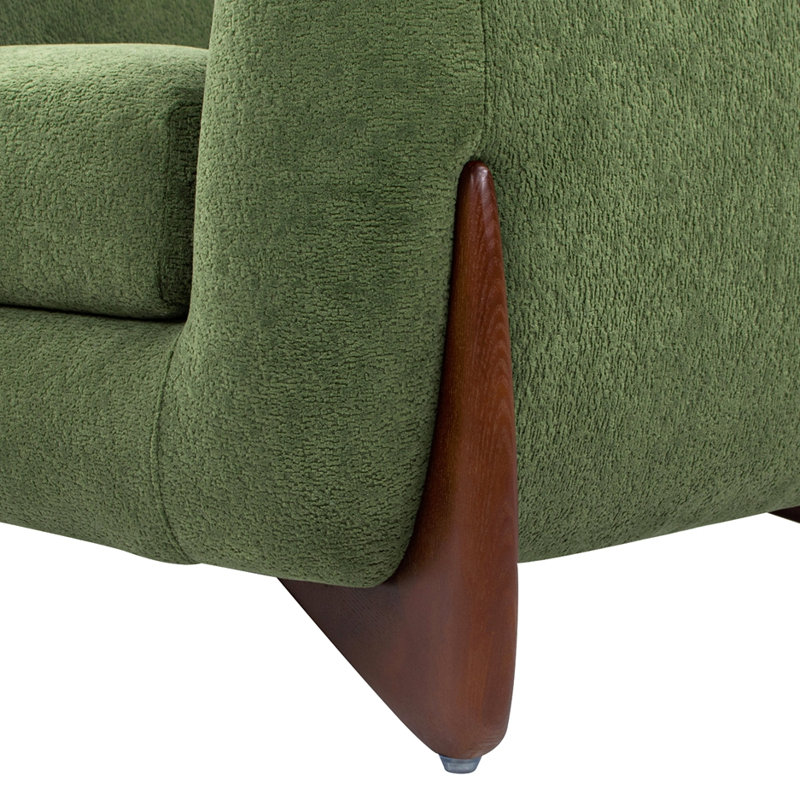 Chaise avec accoudoirs en sherpa 44 po Alpine, Tissu vert