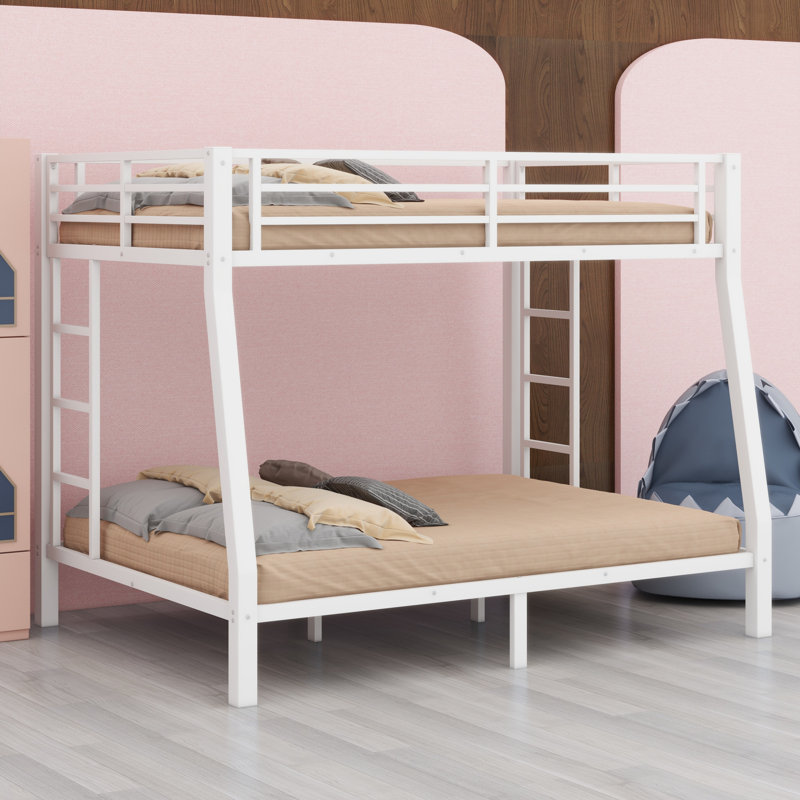 Sleek Metal Bunk Bed Built To Support Teens And Adults, White