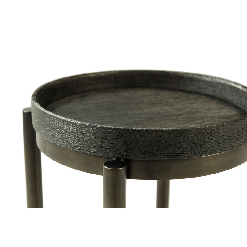 Repose Solid Wood End Table, Charcoal Oak, 22" H x 24.25" W x 24.25" D