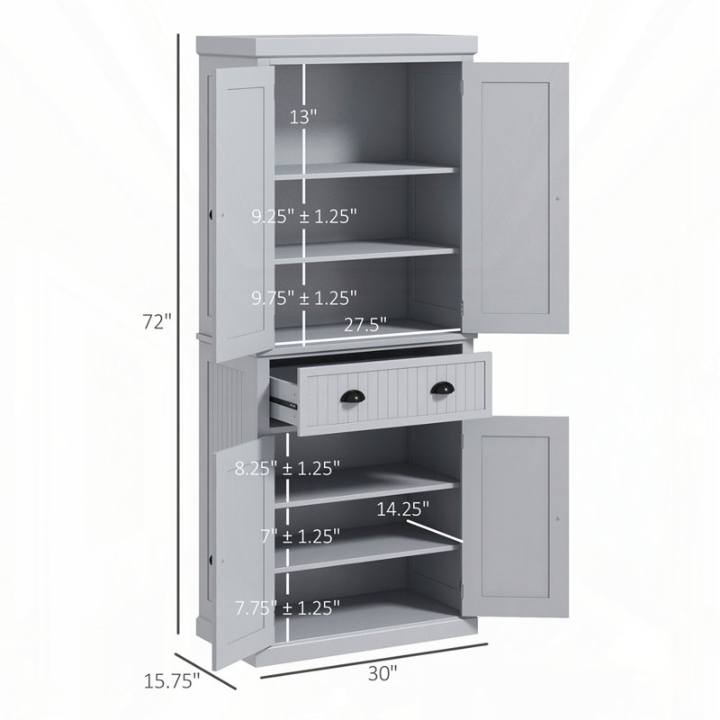 Armoire de rangement 72 po, Gris