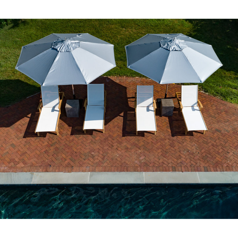Bayhead Outdoor Teak Chaise Lounge, White